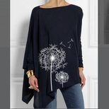 Plus Size Dandelion Print T Shirt Simple Design Comfortable Fabric Casual Style Available for Wholesale