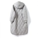 Hooded Longline Quilted Cotton Coat for Women Loose Fit Warm Winter Jacket Casual Everyday Wear