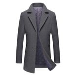 Mens Business Overcoat Thick Wool Blend Single Breasted Long Coat Available in Multiple Sizes Wholesale