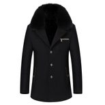 Mens Wool Blend Overcoat Warm Lined with Fur Collar Business Casual Available in Multiple Sizes Wholesale