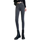 High Waist Black Skinny Jeans for Women Stretch Fabric Slim Fit Pencil Pants Spring Autumn Wear