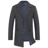 Mens Wool Blend Overcoat Mid Length Suitable for Fall and Winter