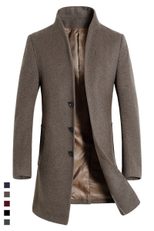Mens Slim Fit Wool Blend Overcoat Single Breasted Business Casual Style Available in Multiple Sizes Wholesale