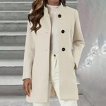 Elegant Wool Blend Coat for Women Slim Fit Long Sleeve Autumn Winter Fashion low MOQ