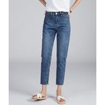 High Waist Distressed Straight Leg Jeans for Women Casual Loose Fit Spring Autumn Wear