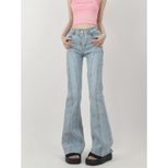 High Waist Flared Jeans for Women Vintage Style Wide Leg Design Casual Wear