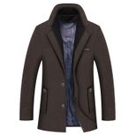 Mens Casual Overcoat Thick Fabric Lapel Collar Suitable for Business and Daily Wear