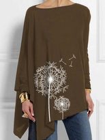 Plus Size Dandelion Print T Shirt Simple Design Comfortable Fabric Casual Style Available for Wholesale