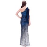 Evening Dress for Women One Shoulder Sequin Long Gown Summer Party or Ball