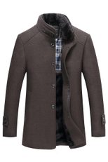 Mens Overcoat Slim Fit Thickened with Large Fur Collar Business Casual Available in Multiple Sizes Wholesale