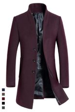 Mens Slim Fit Wool Blend Overcoat Single Breasted Business Casual Style Available in Multiple Sizes Wholesale