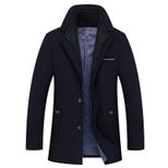 Mens Casual Overcoat Thick Fabric Lapel Collar Suitable for Business and Daily Wear