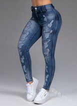 Womens Ripped Skinny Jeans Stretch Fabric Slim Fit Casual Wear Available in Multiple Sizes custom packaging