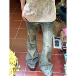 Plus Size Distressed Flare Jeans for Women with Beaded Detail Comfortable Casual Fit for Everyday Wear Wholesale
