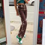 High Waist Tie Dye Straight Leg Jeans for Women Casual Street Style Available in S M L Wholesale Supply