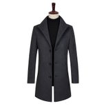 Mens Wool Blend Overcoat Single Breasted Long Length Lapel Collar Casual Style bulk order