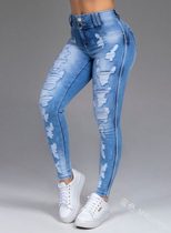 Womens Ripped Skinny Jeans Stretch Fabric Slim Fit Casual Wear Available in Multiple Sizes custom packaging