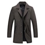 Mens Wool Overcoat Slim Fit Mid Length Business Style Warm Winter Outerwear