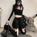 Pleated Denim Skirt with Removable Design for Women Summer Fashion Casual Streetwear