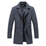Mens Wool Overcoat Slim Fit Mid Length Business Style Warm Winter Outerwear