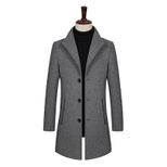 Mens Wool Blend Overcoat Single Breasted Long Length Lapel Collar Casual Style bulk order
