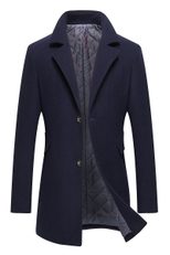 Mens Business Overcoat Thick Wool Blend Single Breasted Long Coat Available in Multiple Sizes Wholesale