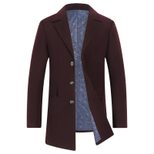 Mens Wool Blend Overcoat Mid Length Suitable for Fall and Winter