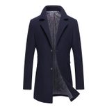 Mens Business Overcoat Thick Wool Blend Single Breasted Long Coat Available in Multiple Sizes Wholesale