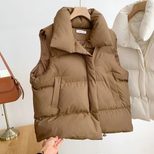 Womens Down Vest Jacket Stylish Stand Collar Sleeveless Design Autumn Winter Fashion