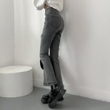 High Waist Flared Jeans for Women Slim Fit Stretch Denim Spring Fashion fast shipping