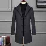 Mens Wool Blend Overcoat Single Breasted Long Length Lapel Collar Casual Style bulk order