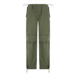 Casual Wide Leg Pants for Women Solid Color Loose Fit with Drawstring Autumn Street Style