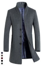 Mens Slim Fit Wool Blend Overcoat Single Breasted Business Casual Style Available in Multiple Sizes Wholesale