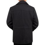 Mens Wool Blend Overcoat Mid Length Detachable Fur Collar Stylish Winter Outerwear