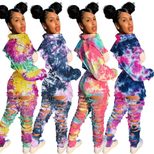 Distressed Denim Jeans for Women Casual Straight Fit with Button Details Tie Dye Pattern Available in Multiple Sizes Wholesale