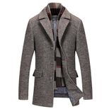 Mens Overcoat Solid Color Wool Blend Business Casual Style Long Length low MOQ custom packaging