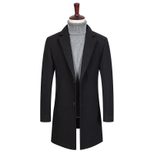 Mens Wool Blend Overcoat Single Breasted Suit Collar Thick Warm Winter Coat Multiple Sizes