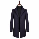 Mens Wool Blend Overcoat Single Breasted Long Length Lapel Collar Casual Style bulk order