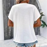 Summer Womens Fashion T Shirt Solid Color Button Detail Short Sleeve Casual Wear for Everyday Wholesale Availabl