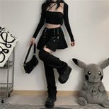 Pleated Denim Skirt with Removable Design for Women Summer Fashion Casual Streetwear