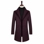 Mens Wool Blend Overcoat Single Breasted Long Length Lapel Collar Casual Style bulk order