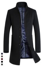 Mens Slim Fit Wool Blend Overcoat Single Breasted Business Casual Style Available in Multiple Sizes Wholesale