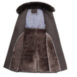 Mens Overcoat Mid Length Wool Blend with Thick Fur Collar Warm Stylish Outerwear for Fall and Winter