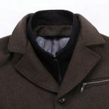 Mens Casual Overcoat Thick Fabric Lapel Collar Suitable for Business and Daily Wear
