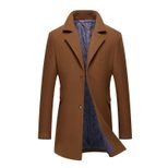 Mens Business Overcoat Thick Wool Blend Single Breasted Long Coat Available in Multiple Sizes Wholesale