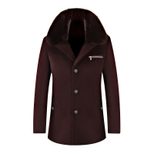 Mens Wool Blend Overcoat Warm Lined with Fur Collar Business Casual Available in Multiple Sizes Wholesale