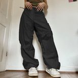 Casual Womens Pants Loose Fit Solid Color Cargo Trousers Comfortable Street Style