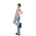 High Waist Flared Jeans for Women Vintage Style Wide Leg Design Casual Wear
