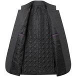Mens Woolen Jacket Stand Collar Mid Length Warm Fabric Fall Winter Style for Middle Aged Wholesa