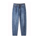 High Waist Distressed Straight Leg Jeans for Women Casual Loose Fit Spring Autumn Wear